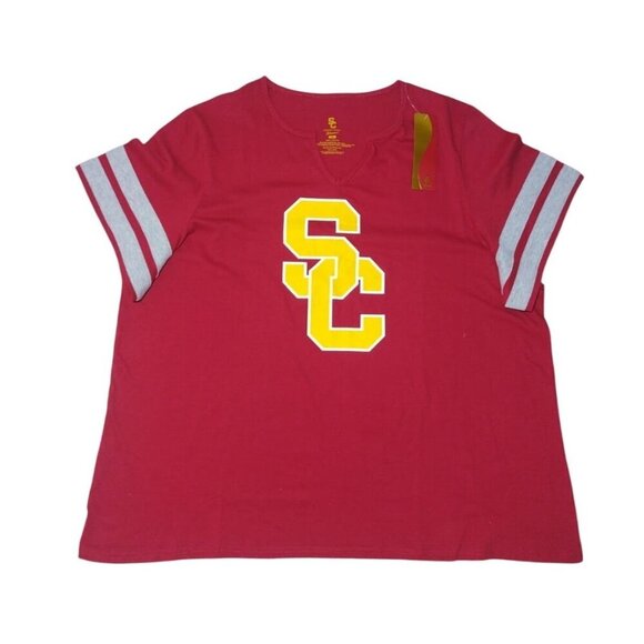 USC Women's Authentic Red Short Sleeve T-Shirt with SC Logo, Size 2X, NWT. - Picture 1 of 8